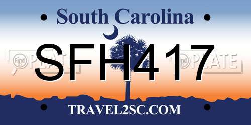 SFH417 South Carolina License Plate