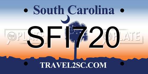 SFI720 South Carolina License Plate