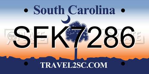 SFK7286 South Carolina License Plate