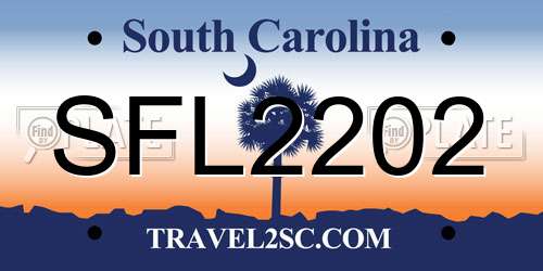 SFL2202 South Carolina License Plate