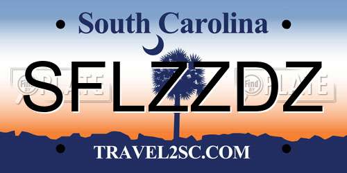 SFLZZDZ South Carolina License Plate