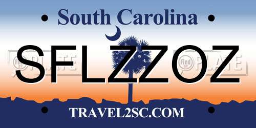 SFLZZOZ South Carolina License Plate