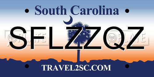 SFLZZQZ South Carolina License Plate