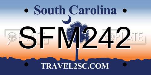 SFM242 South Carolina License Plate