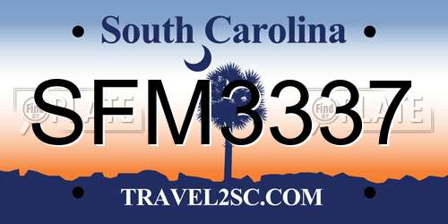 SFM3337 South Carolina License Plate
