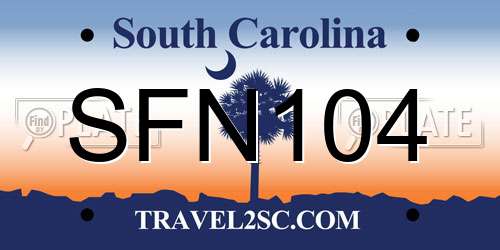 SFN104 South Carolina License Plate