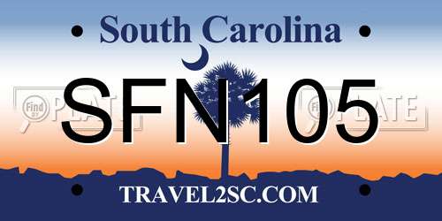 SFN105 South Carolina License Plate