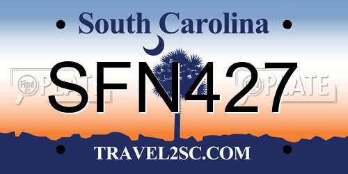 SFN427 South Carolina License Plate