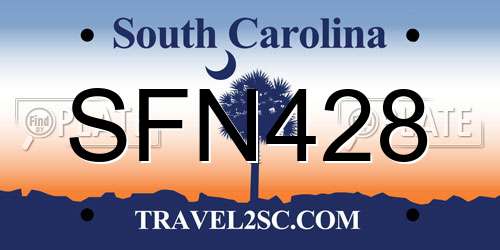 SFN428 South Carolina License Plate