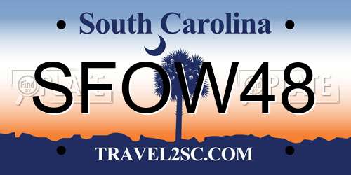 SFOW48 South Carolina License Plate