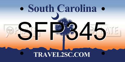 SFP345 South Carolina License Plate