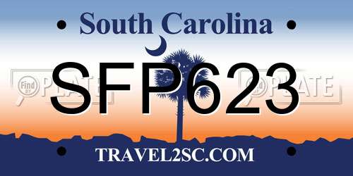 SFP623 South Carolina License Plate