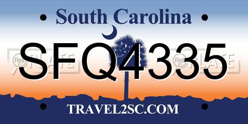 SFQ4335 South Carolina License Plate