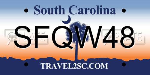 SFQW48 South Carolina License Plate