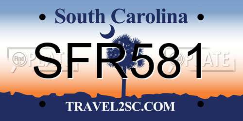 SFR581 South Carolina License Plate