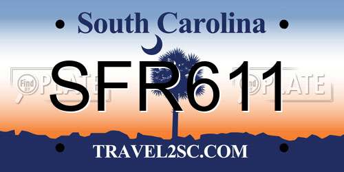 SFR611 South Carolina License Plate