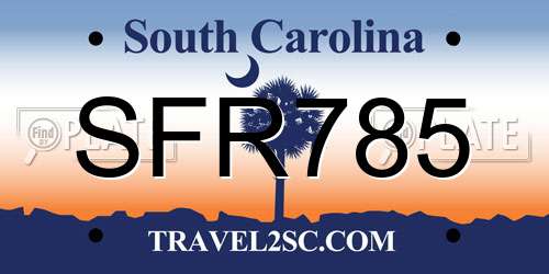 SFR785 South Carolina License Plate