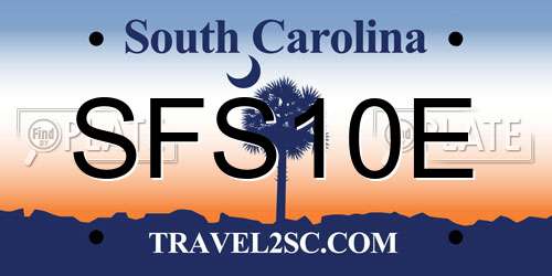 SFS10E South Carolina License Plate