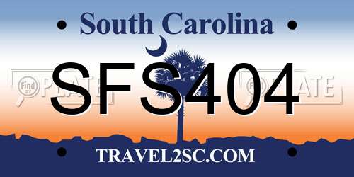 SFS404 South Carolina License Plate