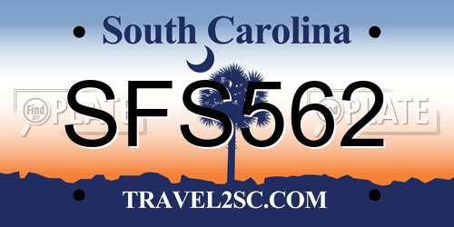 SFS562 South Carolina License Plate