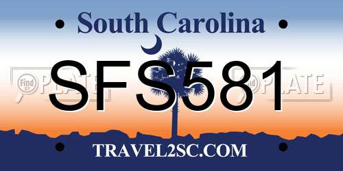 SFS581 South Carolina License Plate