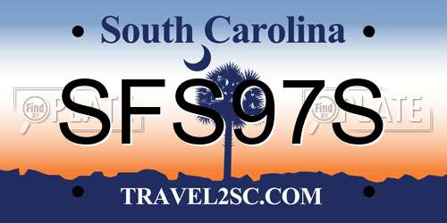 SFS97S South Carolina License Plate