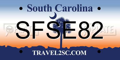SFSE82 South Carolina License Plate