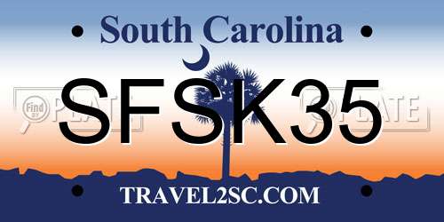 SFSK35 South Carolina License Plate