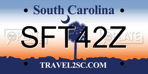 SFT42Z South Carolina License Plate