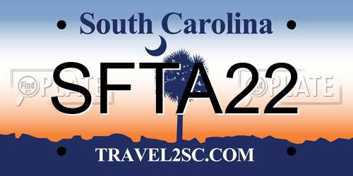 SFTA22 South Carolina License Plate