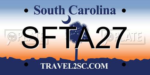 SFTA27 South Carolina License Plate