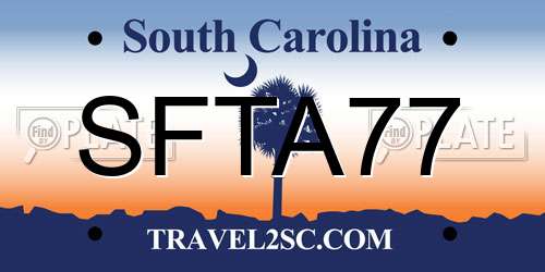 SFTA77 South Carolina License Plate