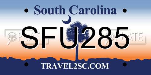 SFU285 South Carolina License Plate