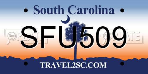 SFU509 South Carolina License Plate