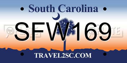 SFW169 South Carolina License Plate