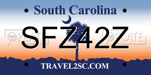 SFZ42Z South Carolina License Plate