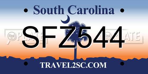 SFZ544 South Carolina License Plate