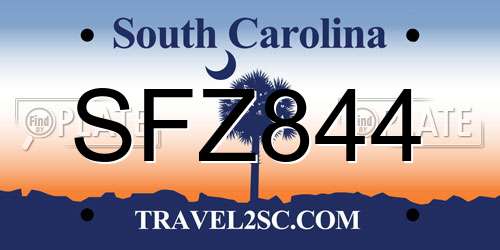 SFZ844 South Carolina License Plate
