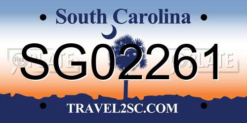 SG02261 South Carolina License Plate