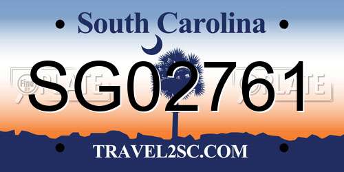 SG02761 South Carolina License Plate