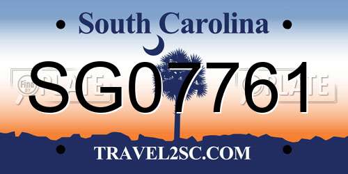 SG07761 South Carolina License Plate
