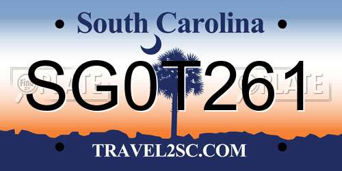 SG0T261 South Carolina License Plate
