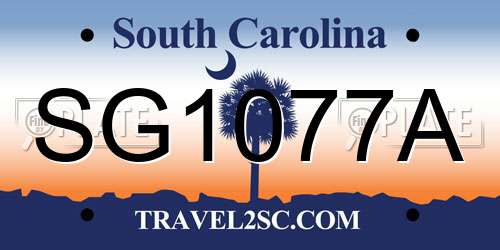 SG1077A South Carolina License Plate