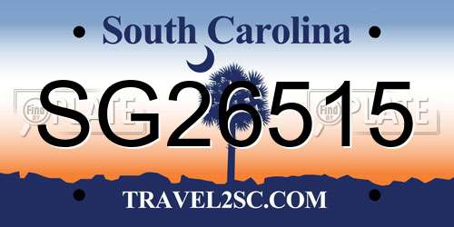 SG26515 South Carolina License Plate