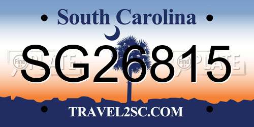 SG26815 South Carolina License Plate