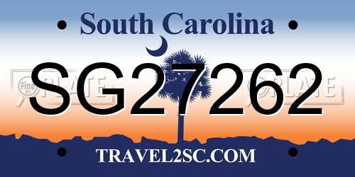 SG27262 South Carolina License Plate