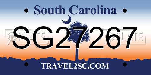SG27267 South Carolina License Plate