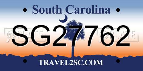 SG27762 South Carolina License Plate