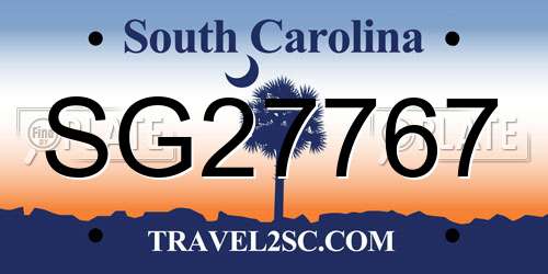 SG27767 South Carolina License Plate