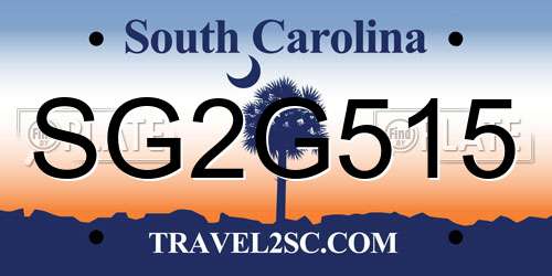 SG2G515 South Carolina License Plate